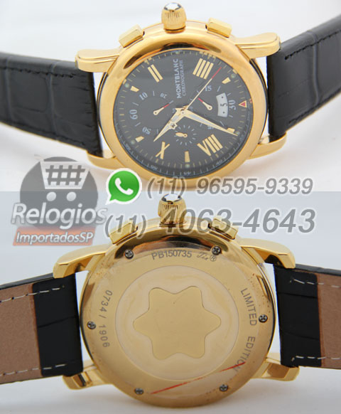 products montblanc chronograph new dourado black fundo