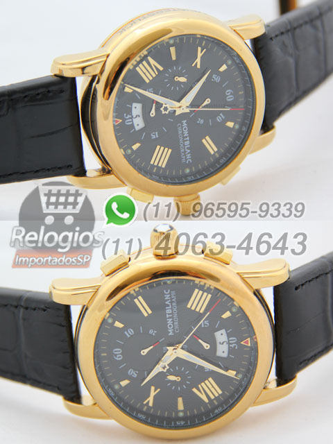 products montblanc chronograph new dourado black lado 1