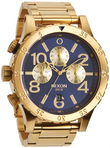 products nixon 48 20 chrono dourado azul sunray frente
