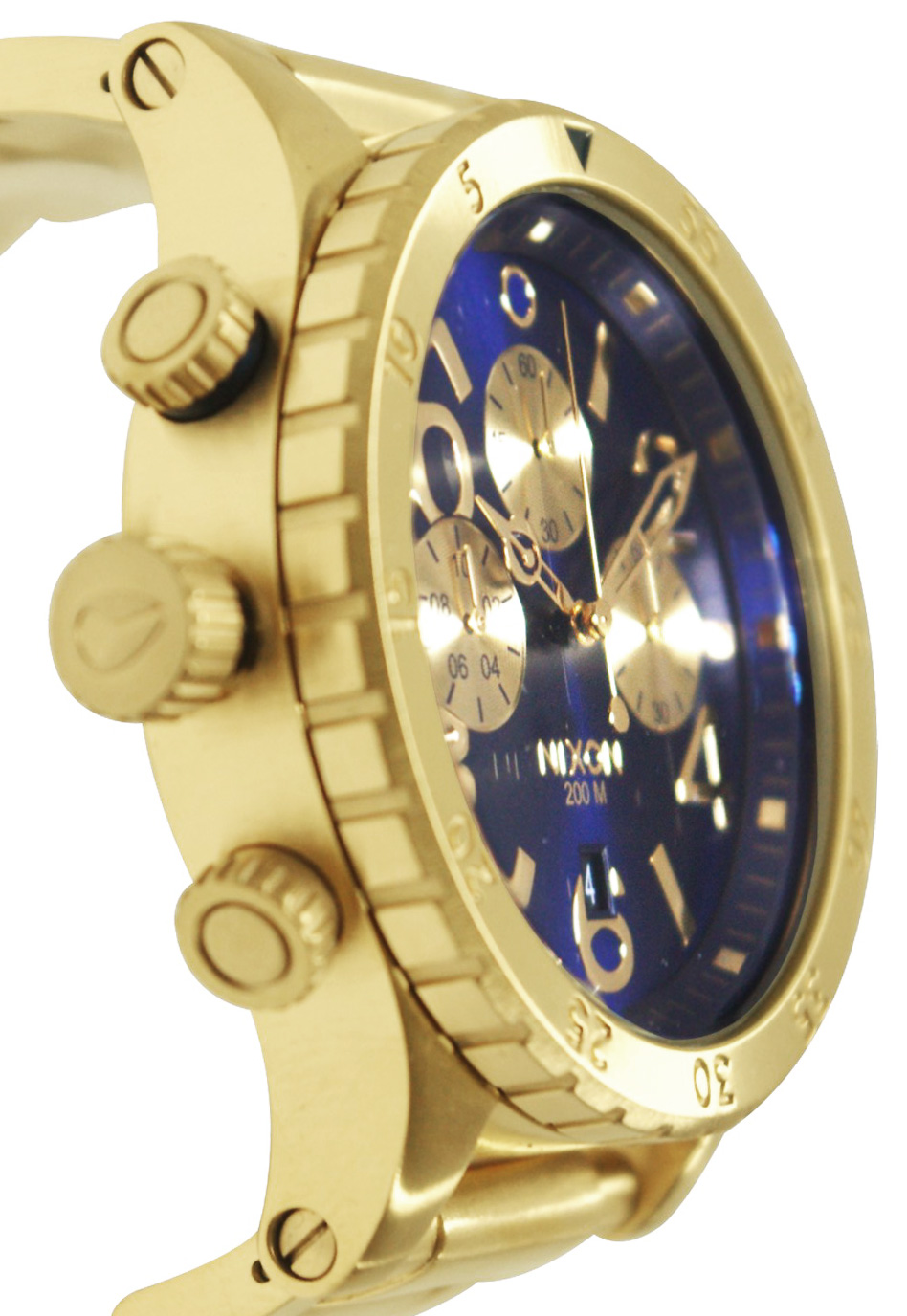 products nixon 48 20 chrono dourado azul sunray lado