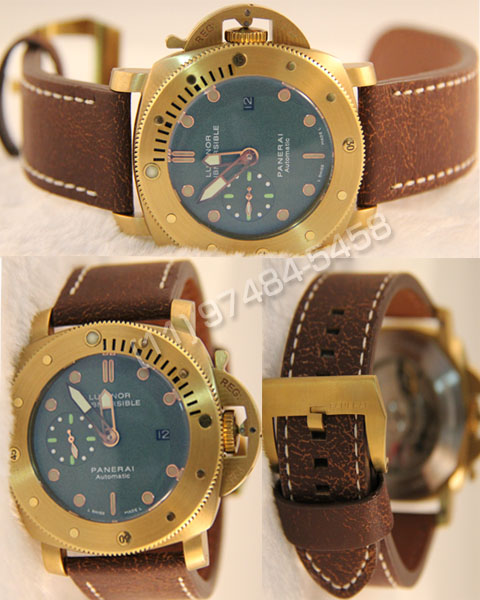 products panerai submersible ceramica gold green frente