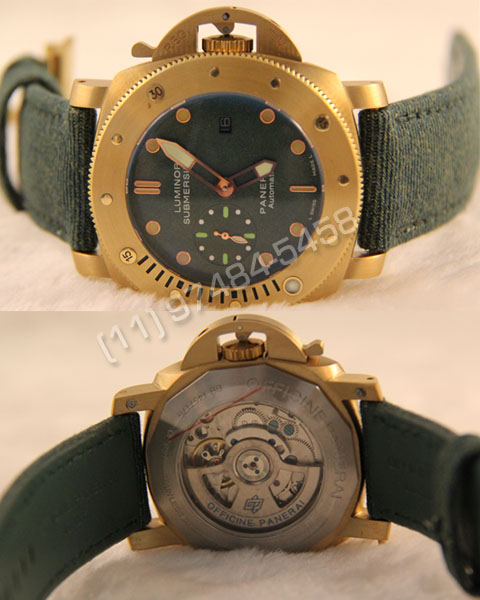 products panerai submersible gold green frente