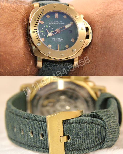 products panerai submersible gold green pulso